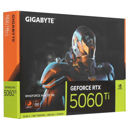 Видеокарта GIGABYTE GeForce RTX 5060 Ti WINDFORCE MAX OC (GV-N506TWF2MAX OC-8GD) 8 Гб черный