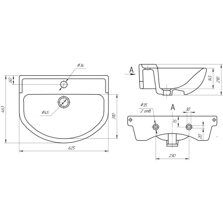 Раковина Универсал Амур 60 белый