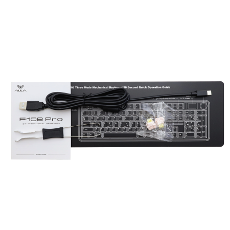 Клавиатура беспроводная + проводная AULA F108 Pro серый