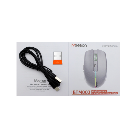 Мышь беспроводная + проводная MeeTion BTM002 черный