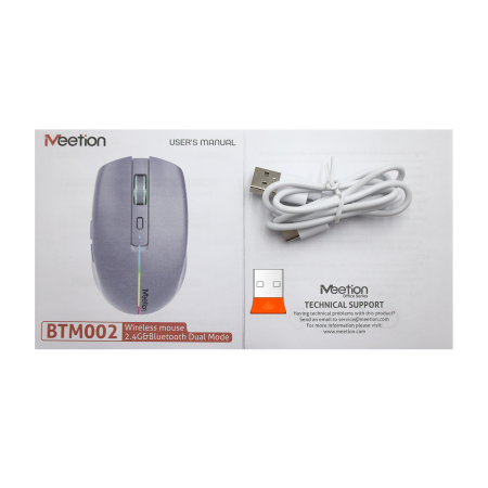 Мышь беспроводная + проводная MeeTion BTM002 белый
