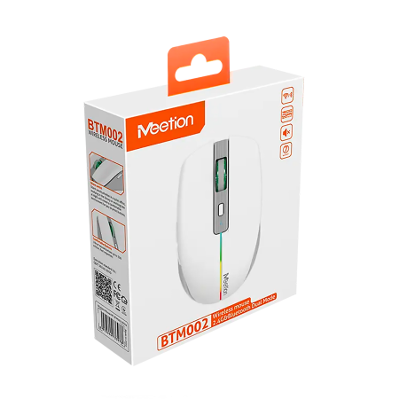 Мышь беспроводная + проводная MeeTion BTM002 белый