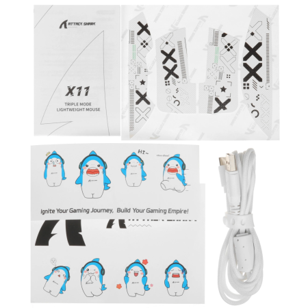 Мышь беспроводная + проводная Attack Shark X11 (X11 White) белый