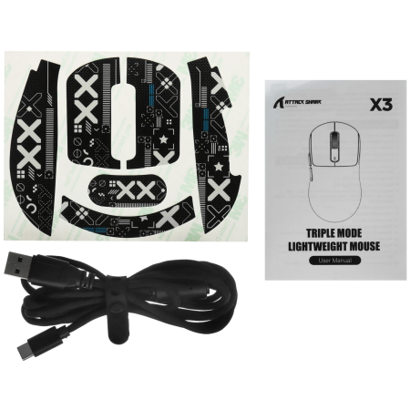 Мышь беспроводная + проводная Attack Shark X3 (X3 Black) черный