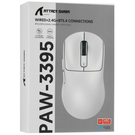 Мышь беспроводная + проводная Attack Shark X3 (X3 Black) черный