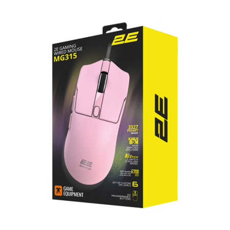 Мышь проводная 2E Gaming MG315 (2E-MG315UPK) розовый