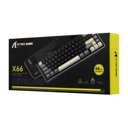 Клавиатура беспроводная + проводная Attack Shark X66 Star Black черный/серый/бежевый