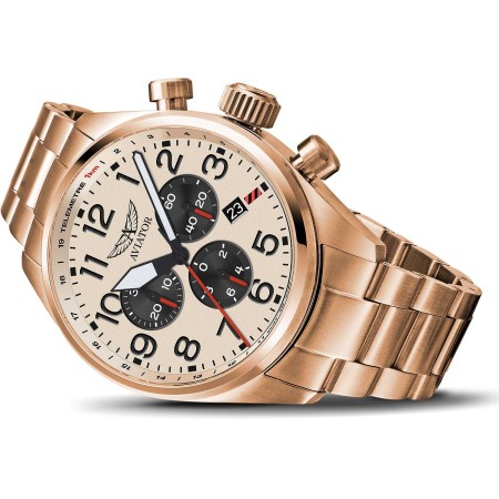 Чаcы наручные AVIATOR AIRACOBRA P45 CHRONO (V.2.25.2.173.5) золотистый