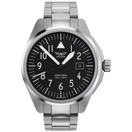 Чаcы наручные AVIATOR AIRACOBRA TYPE A (V.1.38.0.315.5) серебристый