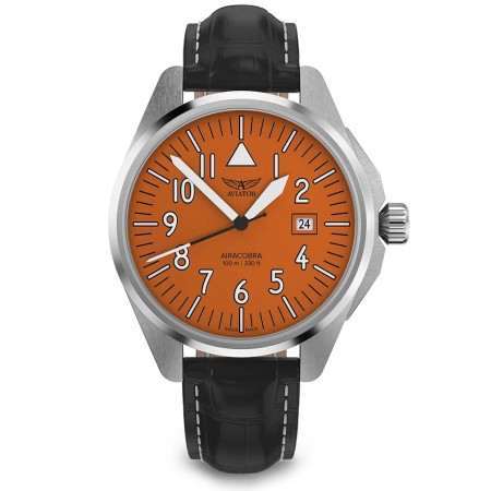 Чаcы наручные AVIATOR AIRACOBRA TYPE A (V.1.38.0.321.4) серебристый