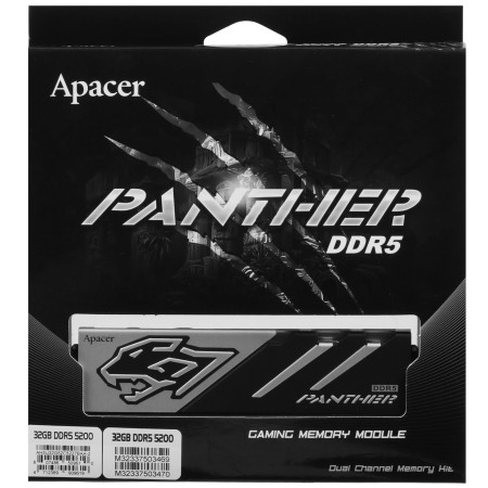 Оперативная память Apacer Panther (AH5U32G52C5227BAA-2) 32 ГБ черный