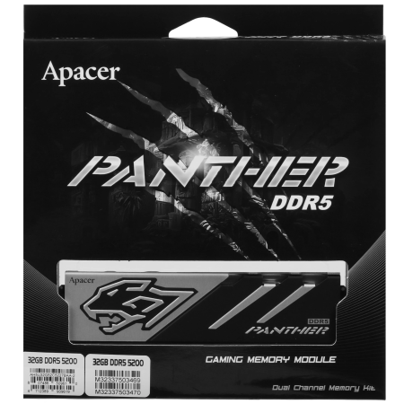 Оперативная память Apacer Panther (AH5U32G52C5227BAA-2) 32 ГБ черный
