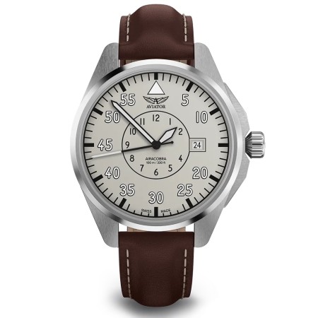 Чаcы наручные AVIATOR AIRACOBRA 43 HERITAGE (V.3.39.0.342.0) серебристый