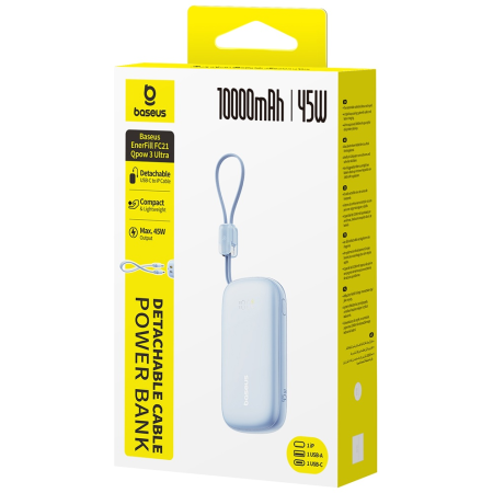 Портативный аккумулятор Baseus EnerFill FC21 Qpow 3 Ultra PPFLS-1045 ( E0027Q03) голубой