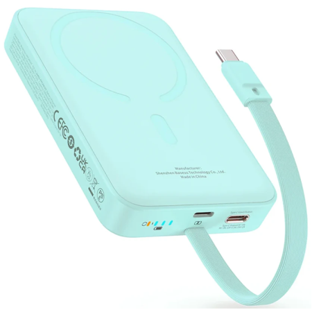 Портативный аккумулятор Baseus Magnetic Mini Wireless PPCXM10T (P1002210B333-00) мятно-зеленый