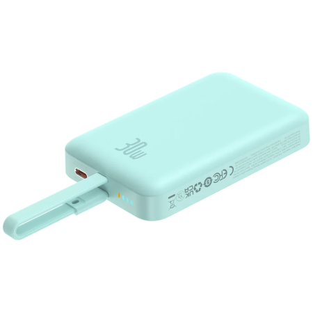 Портативный аккумулятор Baseus Magnetic Mini Wireless PPCXM10T (P1002210B333-00) мятно-зеленый