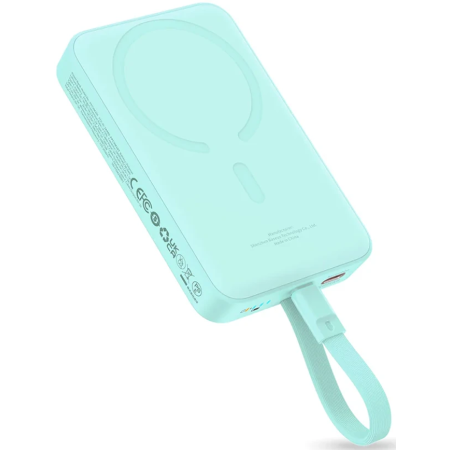 Портативный аккумулятор Baseus Magnetic Mini Wireless PPCXM10T (P1002210B333-00) мятно-зеленый