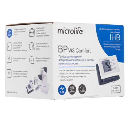 Тонометр MICROLIFE BP W3 Comfort белый
