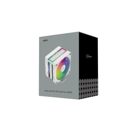 Кулер для процессора Ocypus Delta A40 SE Dual Fan ARGB (Delta-A40-WH2AAWN00S-GL) белый
