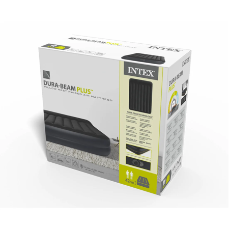 Матрас надувной INTEX Pillow Rest Raised (Queen) (64124ND) черный 203 х 152 х 42 см