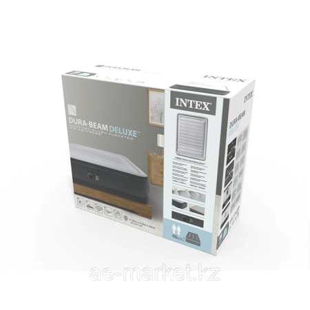 Матрас надувной INTEX Comfort-Plush Elevated (Queen) (64414ND) серый 203 х 152 х 46 см