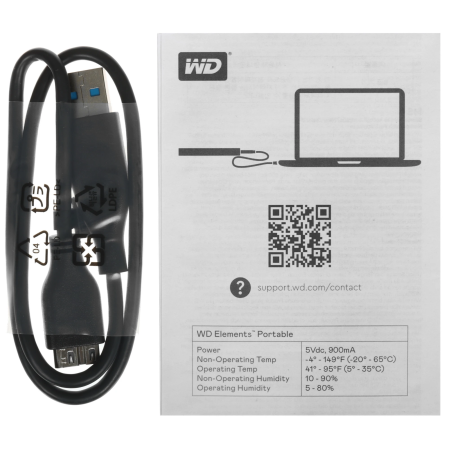 6 ТБ Внешний жесткий диск Western Digital Elements Portable (WDBHJS0060BBK-WESN) черный