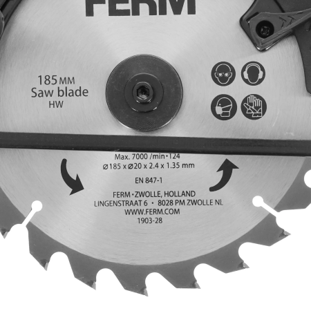 Пила дисковая Ferm CSM1039 синий