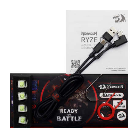 Клавиатура беспроводная + проводная Redragon Ryze Pro (71394) черный