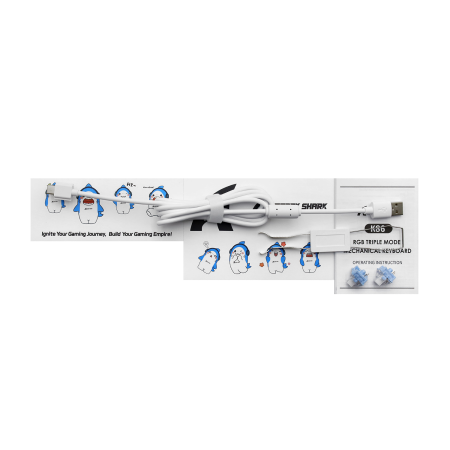 Клавиатура беспроводная + проводная Attack Shark K86 синий