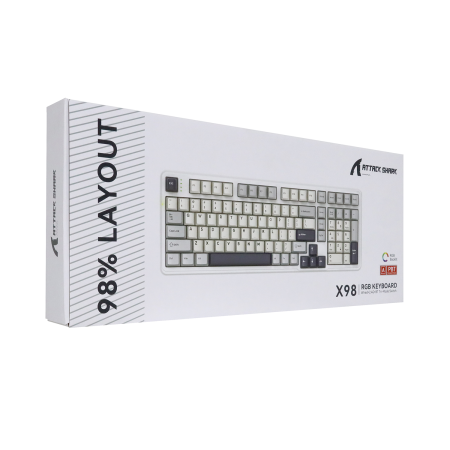 Клавиатура беспроводная + проводная Attack Shark X98 белый