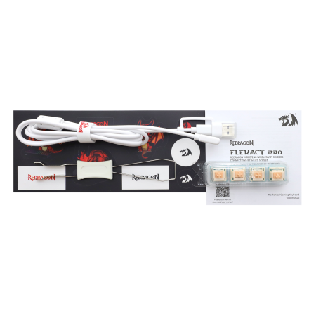 Клавиатура беспроводная + проводная Redragon Flekact Pro (72616) белый/фиолетовый