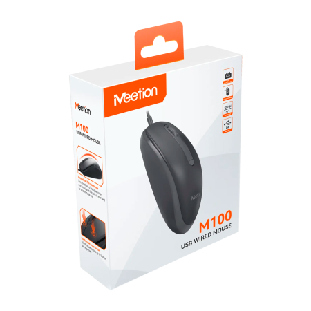 Мышь проводная Meetion M100 серый