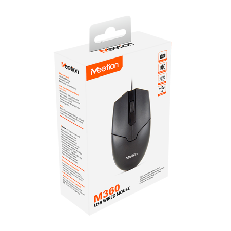 Мышь проводная Meetion M360 черный