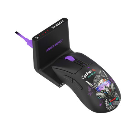 Мышь беспроводная + проводная A4Tech Bloody R73 Pro Cypher Ghost черный