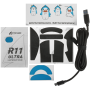 Мышь беспроводная + проводная Attack Shark R11 Ultra Phantom Shark черный