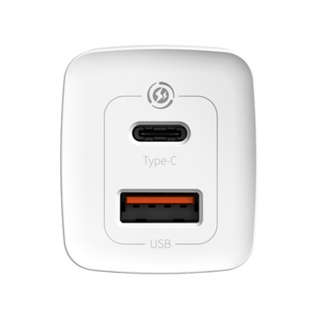 Сетевое зарядное устройство Baseus GaN2 Lite C+U 65W белый