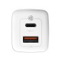 Сетевое зарядное устройство Baseus GaN2 Lite C+U 65W белый