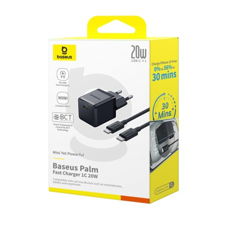 Сетевое зарядное устройство Baseus Palm 1C 20W черный