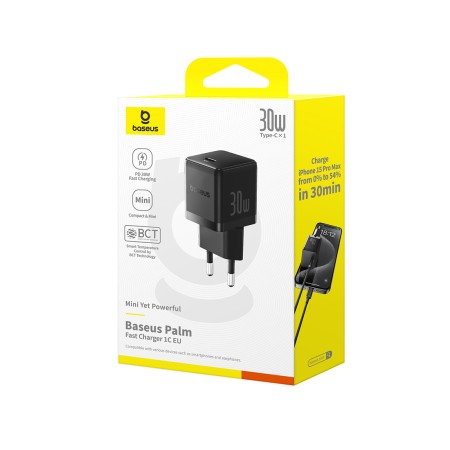 Сетевое зарядное устройство Baseus Palm 1C 30W (P10111605113-01) черный