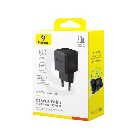 Сетевое зарядное устройство Baseus Palm C+U 20W (P10111608113-00) черный