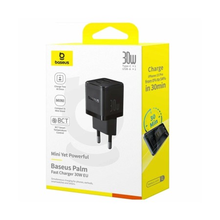 Сетевое зарядное устройство Baseus Palm C+U 30W (P1011160A113-00) черный