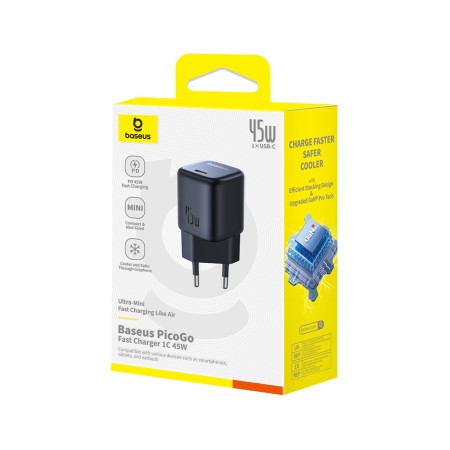 Сетевое зарядное устройство Baseus PicoGo 1C 45W (P10176800123-00) черный