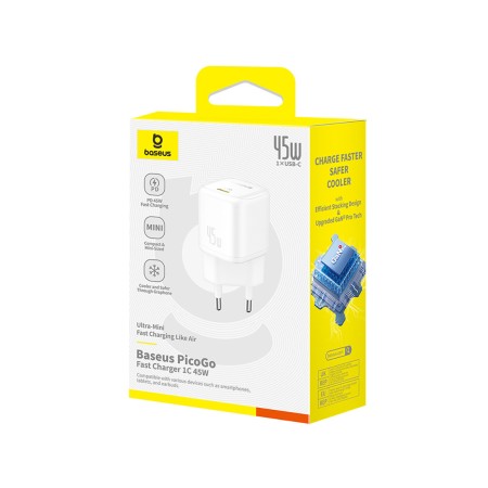 Сетевое зарядное устройство Baseus PicoGo 1C 45W (P10176800213-00) белый