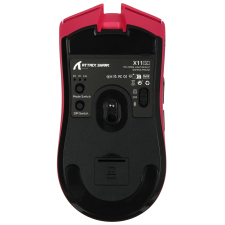 Мышь беспроводная + проводная Attack Shark X11 SE (X11 SE Berry Red) розовый
