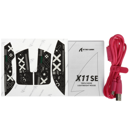 Мышь беспроводная + проводная Attack Shark X11 SE (X11 SE Berry Red) розовый
