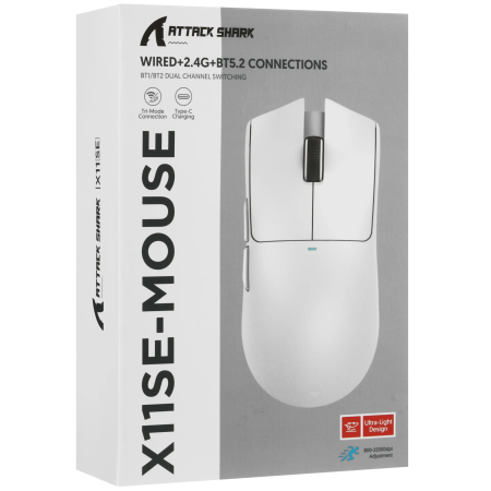 Мышь беспроводная + проводная Attack Shark X11 SE (X11 SE White) белый