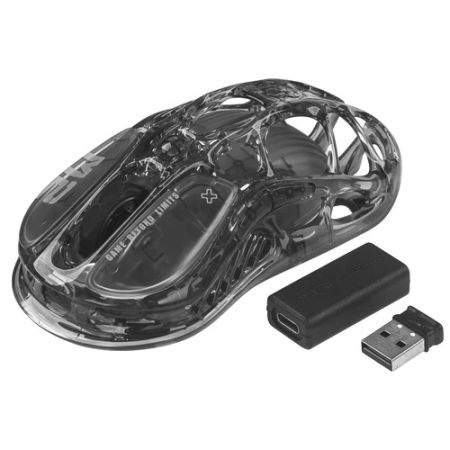 Мышь беспроводная + проводная GravaStar Mercury M2 Transparent Black черный