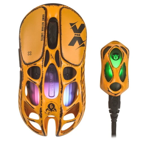 Мышь беспроводная + проводная GravaStar Mercury X Pro Special Edition Battle Worn-Yellow желтый