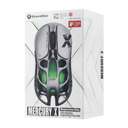 Мышь беспроводная + проводная GravaStar Mercury X Interstellar Silver серый