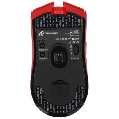 Мышь беспроводная + проводная Attack Shark X11 SE (X11 SE Red) красный